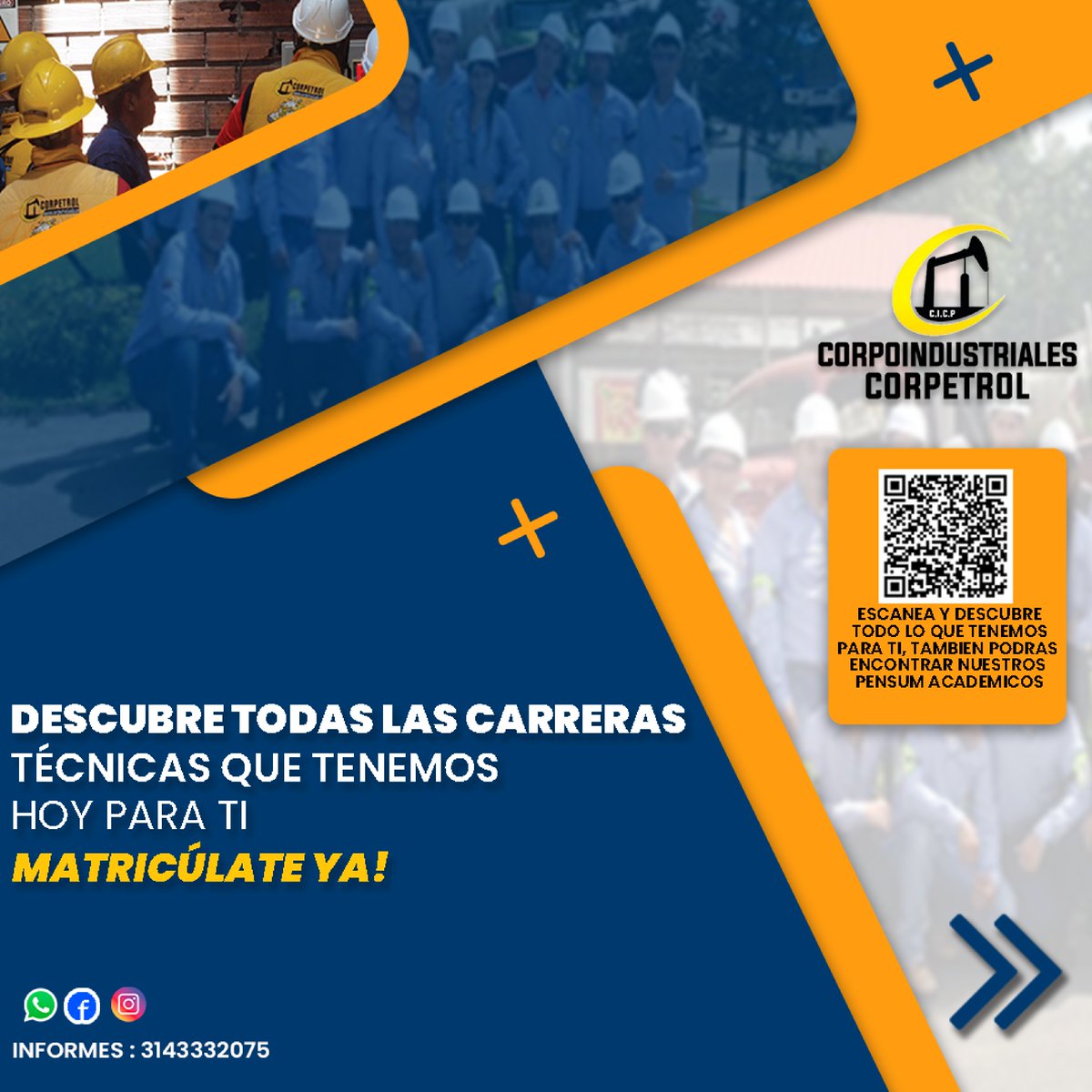 CORPETROL_NDS's tweet photo. CORPOINDUSTRIALES CORPETROL (C.I,C.P.) sede CÚCUTA, tiene matriculas abiertas, comunicate al 3143332075 https://t.co/gklccdzI2s
