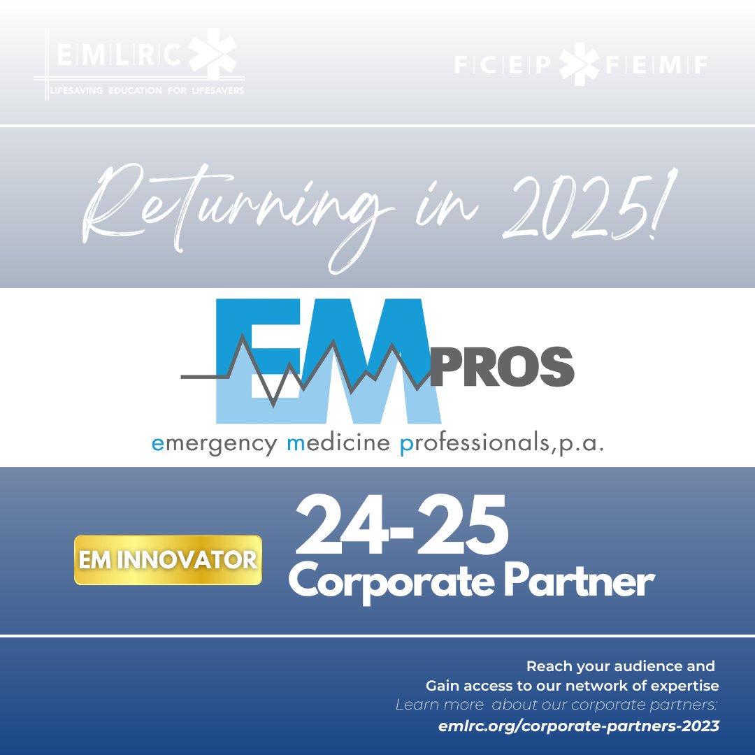 FCEP's tweet image. Welcome back, friends🤍💪🩺We are thrilled to have EMPros with us again, enhanced at the EM Innovator level!

#EMLeadership #CorporatePartners #EMPros #EmergencyMedicine #FCEP #ACEP