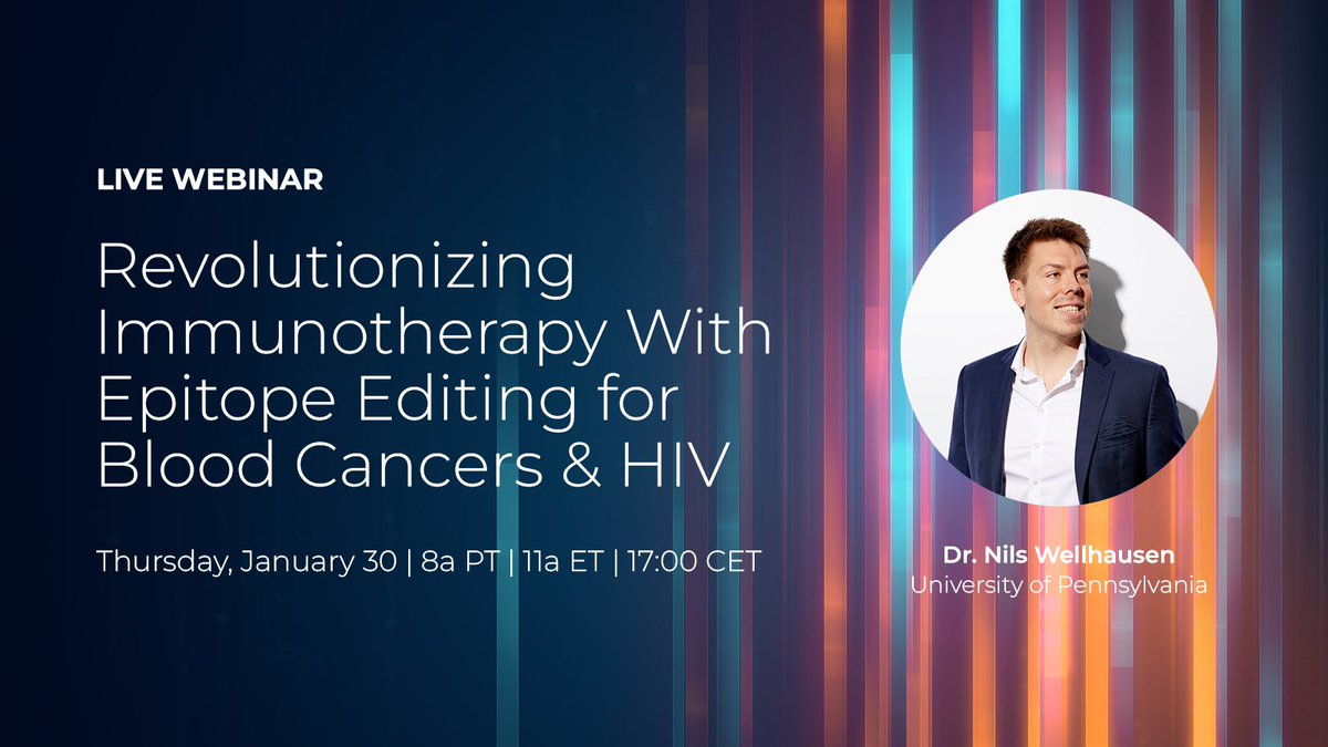 Mission Bio (@missionbio) on Twitter photo 📌 📅 Save the date! Join us Thursday, January 30 for a live webinar with Dr. Nils Wellhausen of <a href="/PennMedicine/">Penn Medicine</a>. He'll be discussing how epitope editing enables safe, CD45-directed CAR-T therapies for blood cancers.
Register here ➡️ missionbio.zoom.us/webinar/regist… 📌 📅 Save the date! Join us Thursday, January 30 for a live webinar with Dr. Nils Wellhausen of <a href="/PennMedicine/">Penn Medicine</a>. He'll be discussing how epitope editing enables safe, CD45-directed CAR-T therapies for blood cancers.
Register here ➡️ missionbio.zoom.us/webinar/regist…