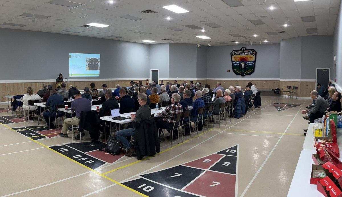 Great meeting @ Holmesville for Huron Dist. 8 <a href="/GrainFarmers/">Grain Farmers of Ontario</a> Annual Meeting. Congrats to this year’s local committee <a href="/adamgarniss/">Adam Garniss</a> <a href="/REMiller18/">Rebecca Miller</a> <a href="/JeffKlomps/">Jeff Klomps</a> <a href="/AgFarmer98/">Mike Colclough</a> <a href="/RobinVermue/">Robin Vermue</a> <a href="/Dungannon_Dan/">Dan Hayden</a> <a href="/14Ram/">Matt Underwood</a> <a href="/ChrisHundt/">Chris</a> Brad Pryce <a href="/hillhill_paul/">Paul Hill</a> <a href="/Leemingfarms/">Troy leeming</a> and Director Keith Black