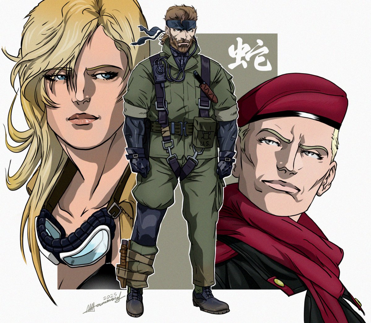 BipedalBastard's tweet photo. It's my birthday so I drew Snake and his girlfriends https://t.co/jmXUfMOseV