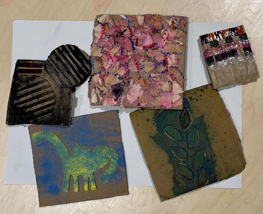 A few favourites from the Studio ✂️
Have you created your own collograph matrix yet? Visit the Studio during our normal opening hours to create your own and print it using the materials provided. 
modernartoxford.org.uk/whats-on/hands…