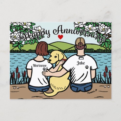 HappyLabradors's tweet photo. Yellow Labrador and Parents Happy Anniversary Holiday Postcard #yellow #lab, #yellow #labrador, #labrador, #HolidayPostcard  https://t.co/a1svtFr32u https://t.co/mJ2wAu8lv6