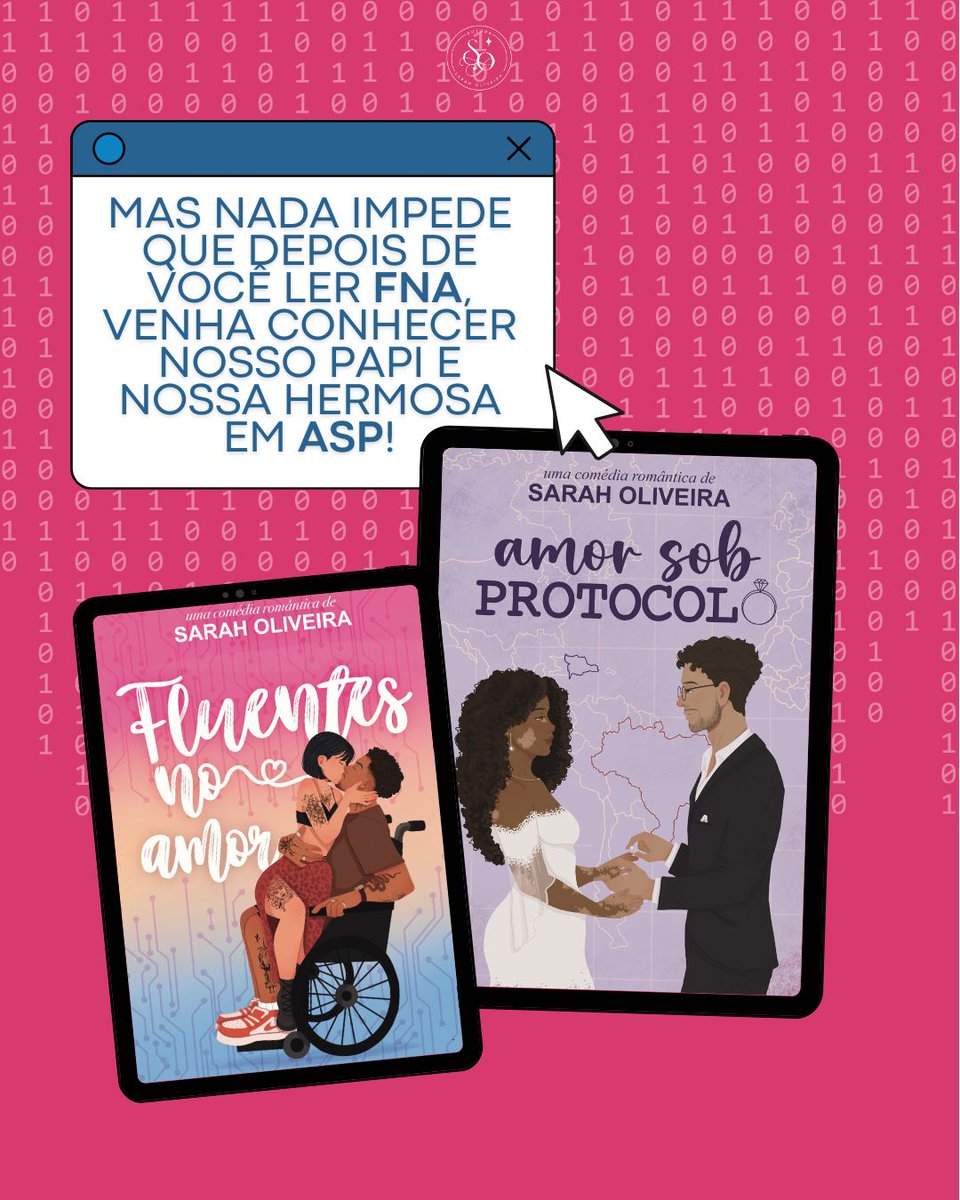 saraholautora's tweet photo. “Fluentes no Amor é uma série? Continuação? Precisa ler algo antes dele?
Preciso ler Amor Sob Protocolo?”

a resposta é: NÃO! 👎 

Não tem ordem certa de leitura, só fique ciente de que FnA se passa cronologicamente depois dos acontecidos do primeiro epílogo de AsP.

Mas nada te impede de ler Amor Sob Protocolo antes ou depois do lançamento, inclusive recomendo ;)