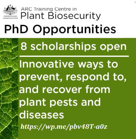 agristok's tweet photo. 8 PhD Funded Positions in Plant Science 🌱🦠🐞🧬 in Australia 🇦🇺 Funded by the Australian Research Council (ARC), See details at: https://t.co/7TdTIarREP via @agristok