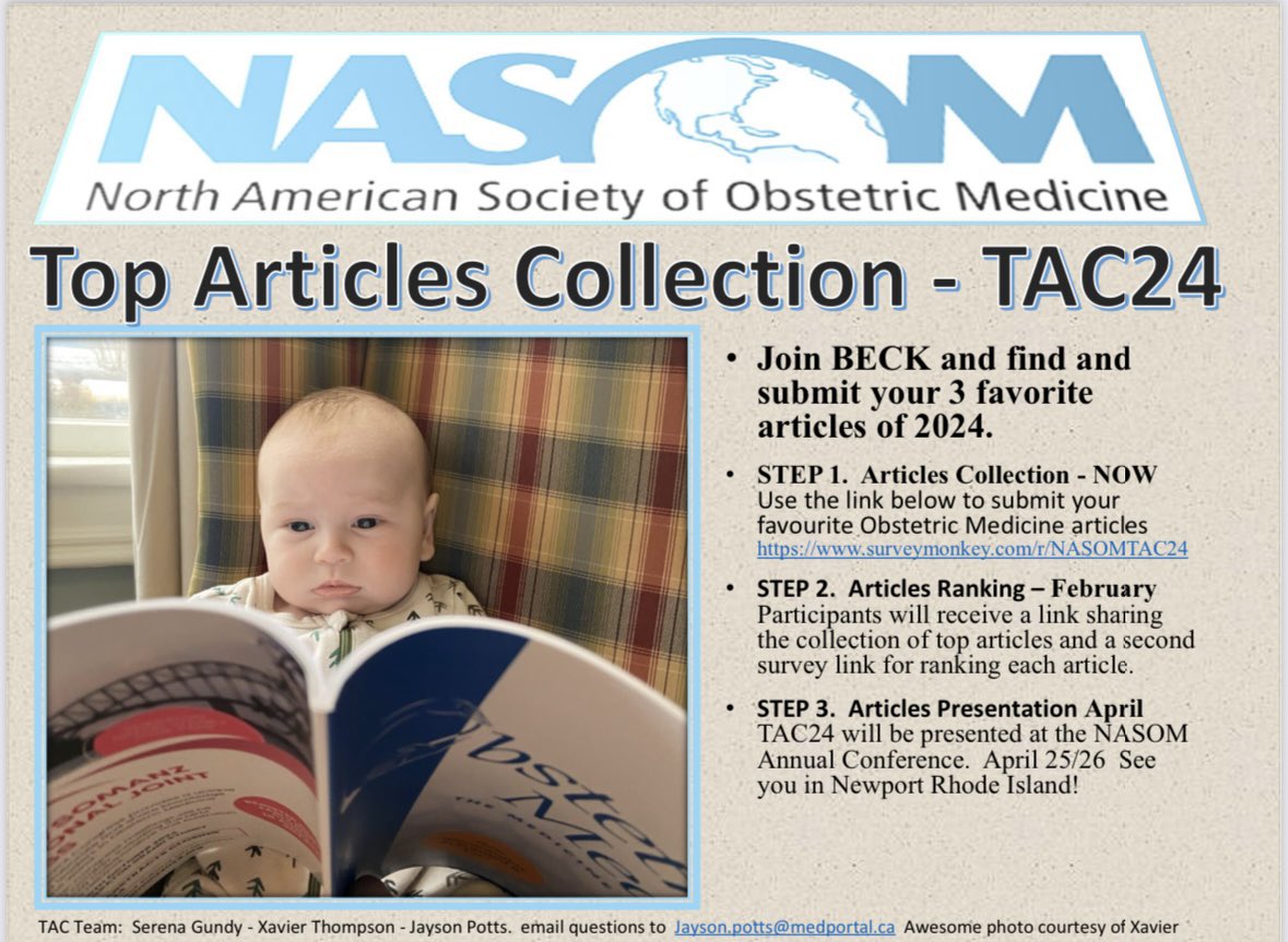Top Articles Collection 2024

We are looking for your 3 favorite articles in Obstetric Medicine for 2024.

Submit these via the link below, and join us at our Annual Meeting in April for the presentation!

surveymonkey.com/r/NASOMTAC24