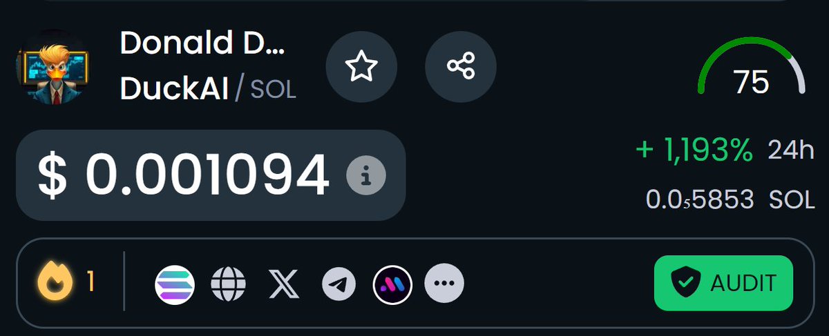 Donald_DuckAI's tweet photo. 🚨 $DUCKAI Token Profile Updated on DexTools! 🦆💥

Exciting news – our $DUCKAI token profile is now updated on DexTools and we've already made it to the Hot 1 Pairs! The momentum is real, and we’re just getting started.

Check it out and join the movement!🚀 https://t.co/4NS0Nsf1tT