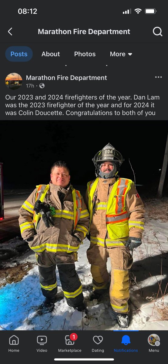 Lamhalen's tweet photo. Colin winning 2024 Firefighter of the Year and me winning 2023 Firefighter of the Year.  Thank you everyone for voting for us in Marathon Fire Department. #firefighteroftheyear  #fireighter  thank you past and present for your guidance and helping us has made what we are today. https://t.co/F2QnIQi1kU