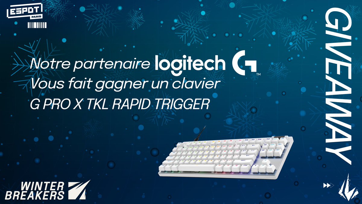 Women Rivals #WB24 (@womenrivals) on Twitter photo 🎁 GIVEAWAY 🎁
Tentez de gagner un CLAVIER G Pro x TKL Rapid Trigger d’une valeur de 190€ pour la rentrée !
Il suffit de :
✅ RT ce post
✅ Follow <a href="/LogitechGFrance/">Logitech G France</a> et <a href="/WomenRivals/">Women Rivals #WB24</a>
Tirage le 15/01 au soir !
GL et bonne année à tous 🍀 🎁 GIVEAWAY 🎁
Tentez de gagner un CLAVIER G Pro x TKL Rapid Trigger d’une valeur de 190€ pour la rentrée !
Il suffit de :
✅ RT ce post
✅ Follow <a href="/LogitechGFrance/">Logitech G France</a> et <a href="/WomenRivals/">Women Rivals #WB24</a>
Tirage le 15/01 au soir !
GL et bonne année à tous 🍀