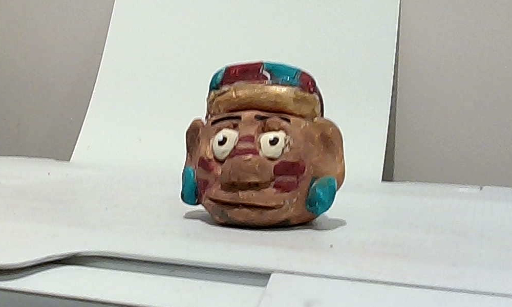 BrandonPilcher's tweet photo. A modeling-clay sculpture of a pre-Columbian Olmec head. #olmec #nativeamerican #indigenous #modelingclay #claysculpture #art #ArtistOnTwitter https://t.co/g7CYscI24H