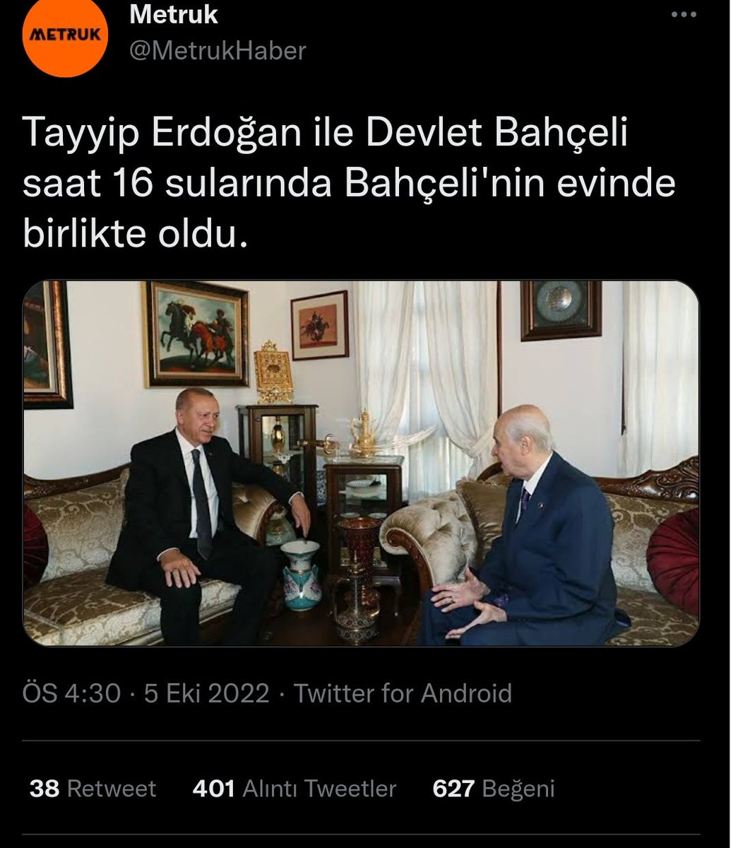 EndoplastikCO's tweet photo. Erdoğan ile Bahçeli bir araya geldi https://t.co/I05O3FLO56