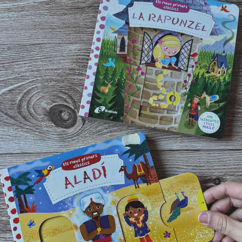 Dos clàssics molt coneguts en un format molt divertit! “Aladí” i “La Rapunzel” adaptats, amb llengüetes i peces mòbils, perquè els més petits gaudeixin els seus primers llibres✨.

📚“Els meus primers clàssics. Aladí” i “Els meus primers clàssics. La Rapunzel” -A partir de 0 anys