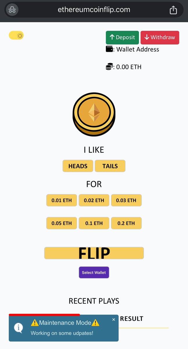 Ethereum Coin Flip tweet media