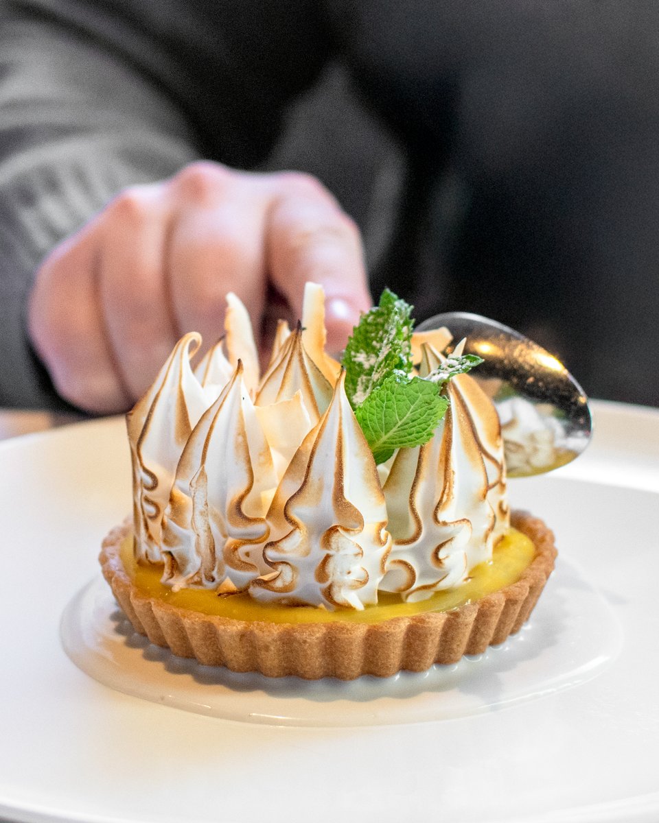 Our seasonal Key Lime Tart is now available at Mooo Burlington - served with Citrus Curd, Torched Swiss Meringue, and Coconut Coulis.