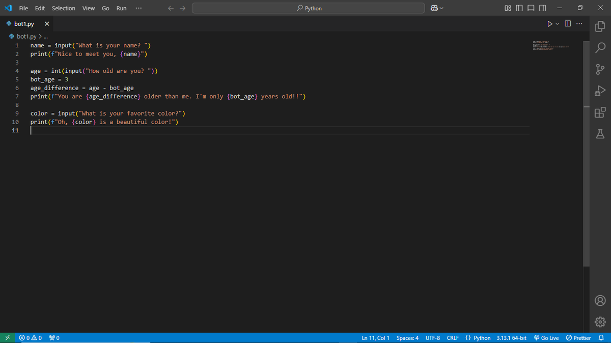 dtechtitan's tweet image. What I achieved today:
1️⃣ Built my first Python bot 🤖
2️⃣ Reached #1 on Mimo 🏆
3️⃣ Learned if/else statements 🧠
Learning Python is fun, and I’m excited to grow even more! 💻
#PythonBots #learntocode #MimoLeader