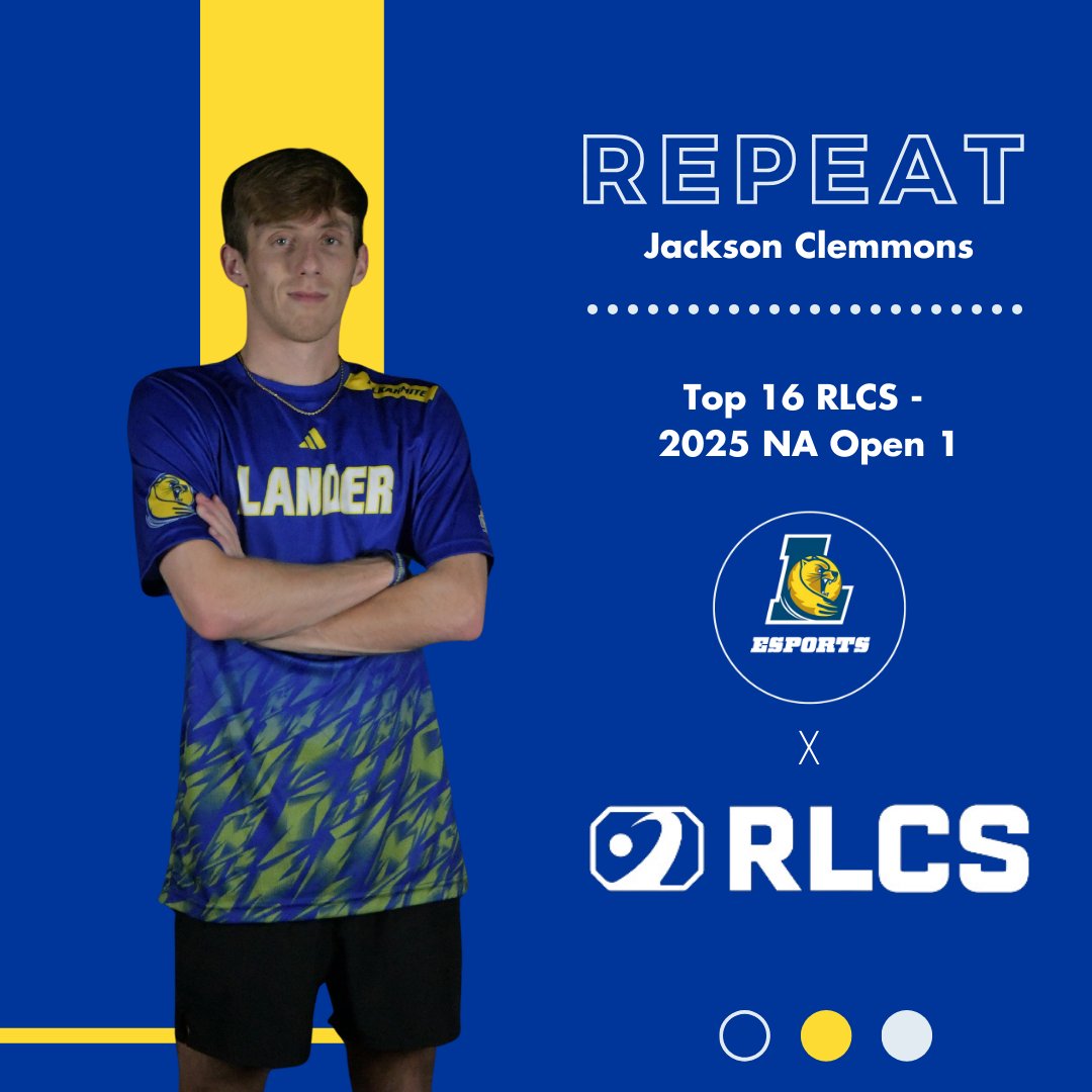 Lander University Esports (@landeresports) on Twitter photo CRL ---> RLCS
Congratulations to our very own Jackson 'repeat' Clemmons for advancing to the Top 16 in the <a href="/RLEsports/">Rocket League Esports</a> NA Open 1 this past weekend.
<a href="/RepeatRL/">Repeat</a> and his team (<a href="/AlmostNutsGG/">Almost Nuts</a>) will take on Complexity at 1 PM est on Friday, January 17th! CRL ---> RLCS
Congratulations to our very own Jackson 'repeat' Clemmons for advancing to the Top 16 in the <a href="/RLEsports/">Rocket League Esports</a> NA Open 1 this past weekend.
<a href="/RepeatRL/">Repeat</a> and his team (<a href="/AlmostNutsGG/">Almost Nuts</a>) will take on Complexity at 1 PM est on Friday, January 17th!