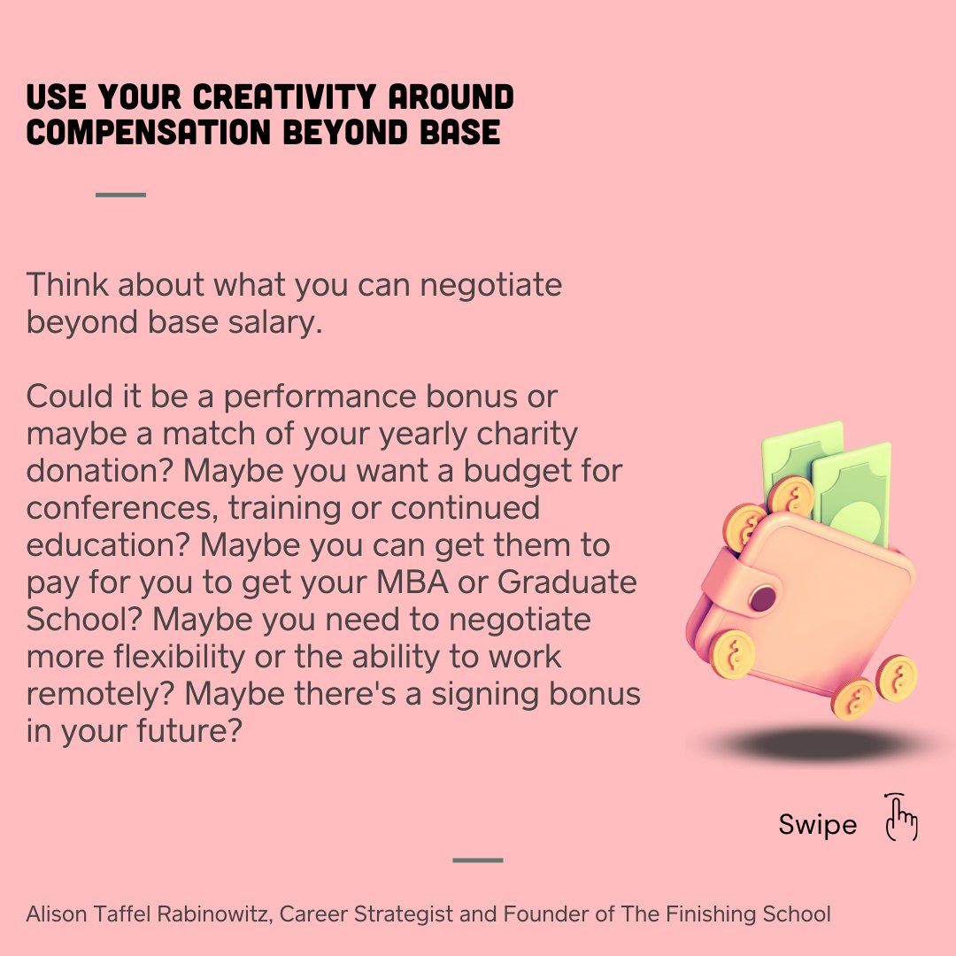 jointechladies's tweet image. We’re loving these negotiation tips from Alison Taffel Rabinowitz, Founder of The Finishing School!
Join her virtual class THIS Wednesday to learn how to use the Tech Ladies Salary Report as your secret weapon.

RSVP now: lu.ma/TL-negotiation

#TechLadies #NegotiationTips