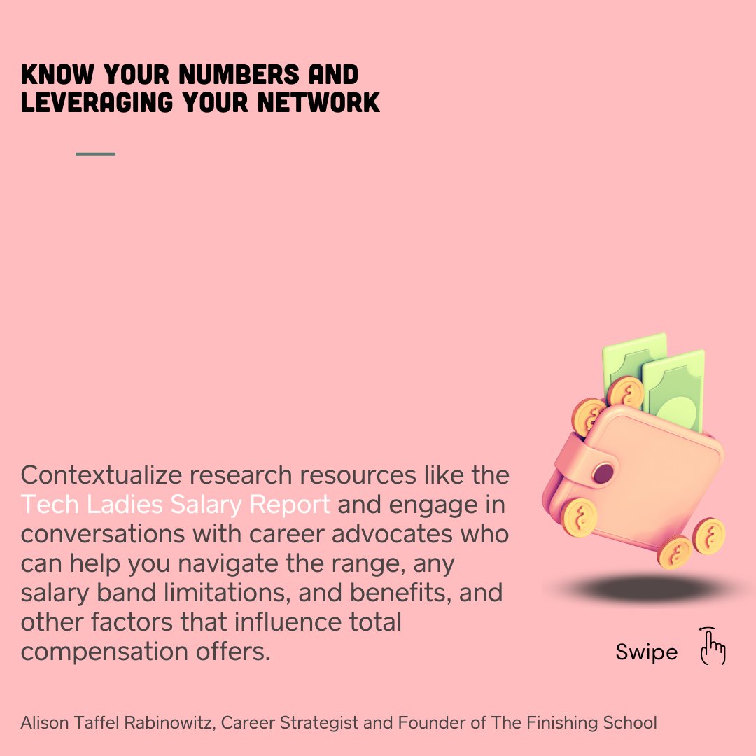 jointechladies's tweet image. We’re loving these negotiation tips from Alison Taffel Rabinowitz, Founder of The Finishing School!
Join her virtual class THIS Wednesday to learn how to use the Tech Ladies Salary Report as your secret weapon.

RSVP now: lu.ma/TL-negotiation

#TechLadies #NegotiationTips