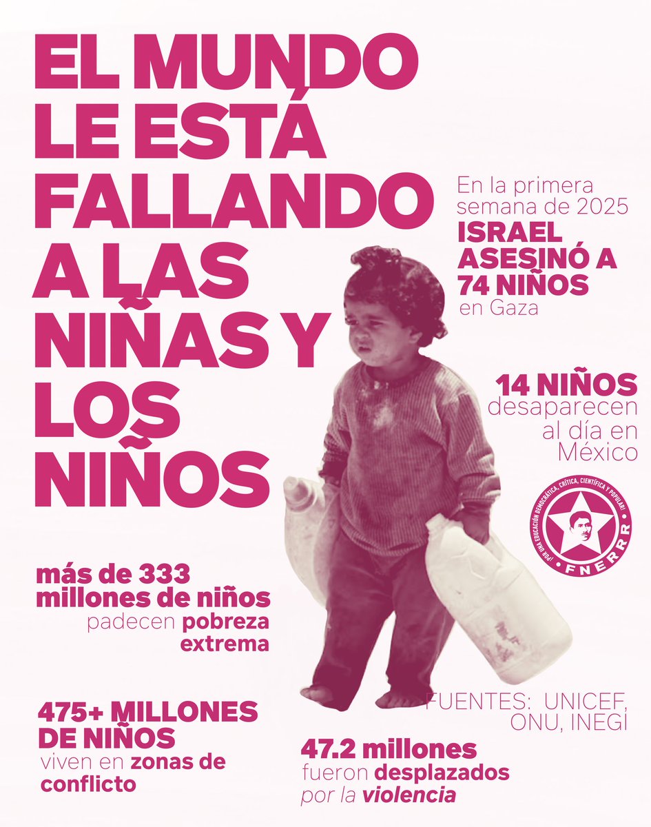 🔴📣 Cifras alarmantes muestran una infancia marcada por la violencia, la pobreza y la injusticia.

¡Urge construir un mundo donde la vida y el bienestar de las niñas y niños sean prioridad! 👦🏽✊🏽🔥
