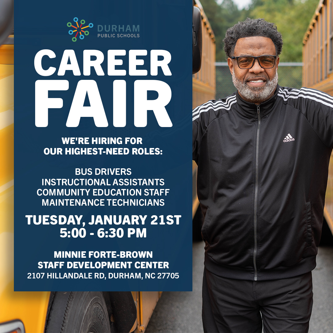 🚨 We're Hiring! Join us for a Career Fair on January 21st!

📅 When: January 21, 2025
📍 Where: Minnie Forte Brown Staff Development Center
🕔 Time: 5:00 PM - 6:30 PM
Come explore your next career opportunity! 💼

#DPSCareers #NowHiring #JoinOurTeam