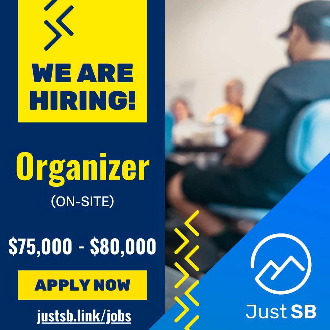 Looking for a new opportunity? We're hiring an organizer! Apply now to join our team and make a difference. Visit buff.ly/3PAhDpn to learn more. Don't miss out! #JobOpening #justsb #jobs #sanbernardino