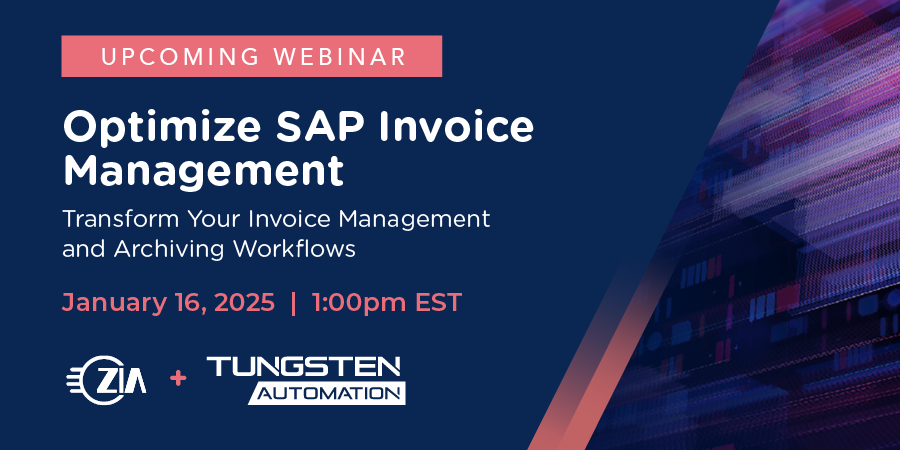 ziaconsulting's tweet image. TWO Options to attend our webinar: Optimize SAP Invoice Management.
Join us on Wed, 1.15.25 at 7:00pm MST or Thursday, 1.16.25 at 9:00am MST to transform Your Invoice Management and Archiving Workflows. #SAP #SAPArchiving #invoicemanagement
Register here: bit.ly/InvoiceMgtWebi…