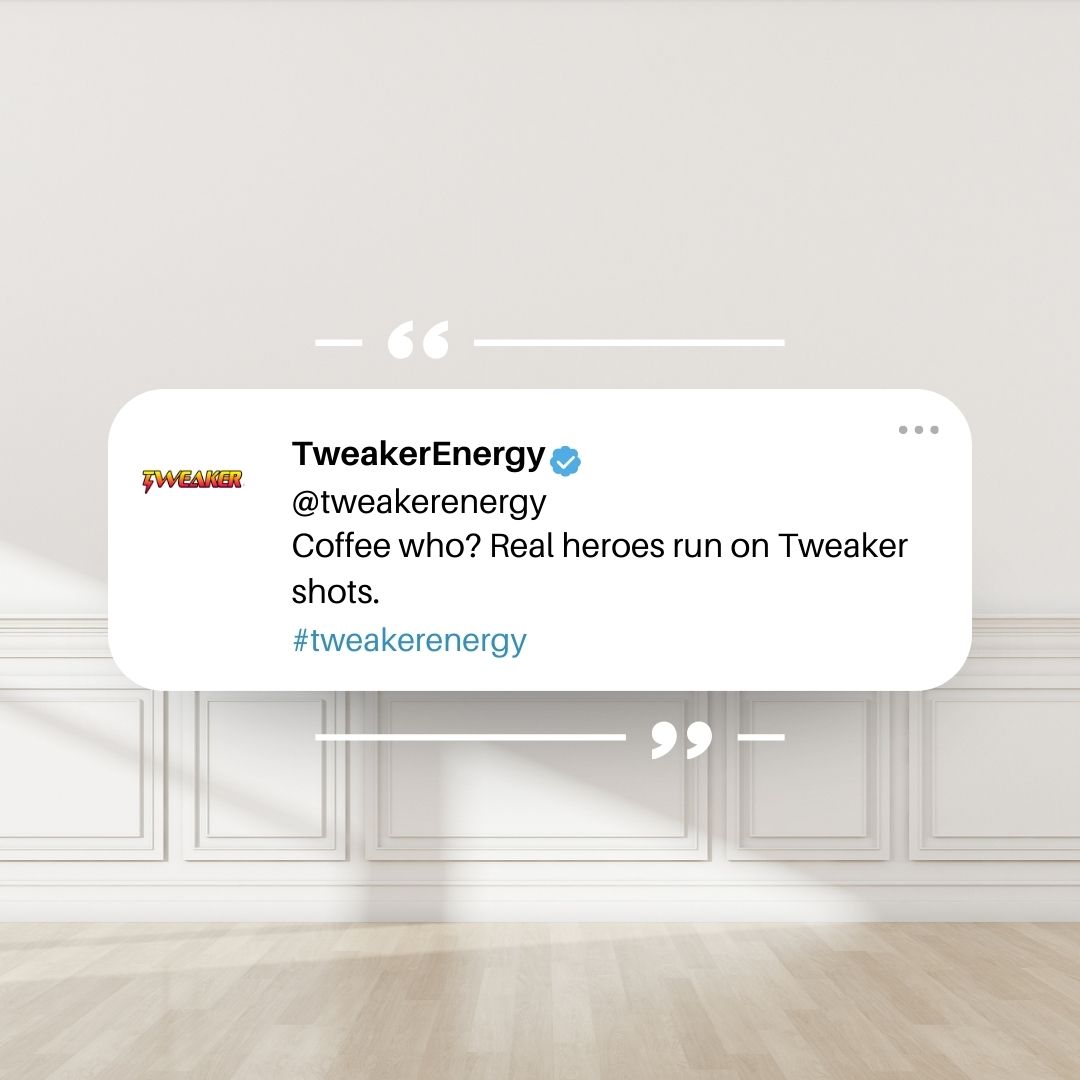 Coffee who? 🚫☕ Real heroes fuel up with Tweaker shots! 💥⚡ Stay energized, stay unstoppable. #TweakerShots #EnergyUnleashed #FuelYourFire