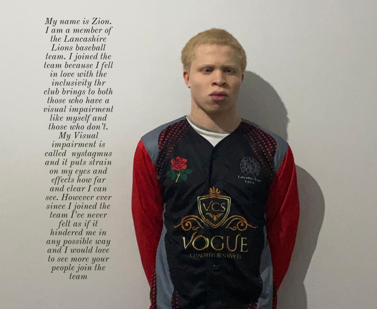 UKBlindbaseball's tweet photo. This is Zion. He is 15 and has been a member of Lancashire Lions for a few years. He has recently started playing baseball with the club and has shown great promise. @BritBlindSport @TNLComFund @Sport_England @LubricantsUK  @lancslionsvicc @ThePrimaryClub https://t.co/NQrwJhAzlv
