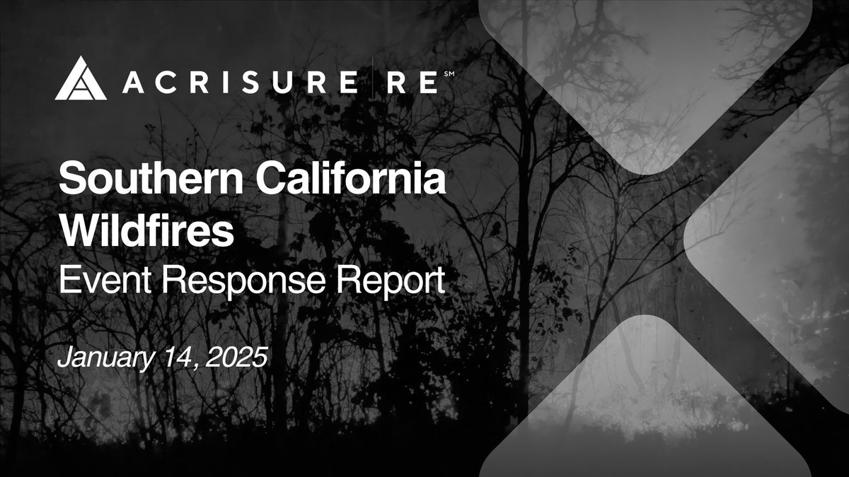 AcrisureRe's tweet photo. @AcrisureRe is closely monitoring the devastating California wildfires impacting Los Angeles County. The Palisades and Eaton Fires have burned over 37,000 acres since January 7th, with containment at 14% and 33%, respectively. Read our full report here: https://t.co/Mknf48JaFL https://t.co/WKwr2wTKzs