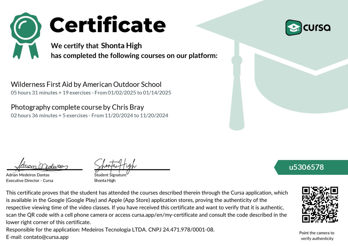 Another couple of certifications for the books.