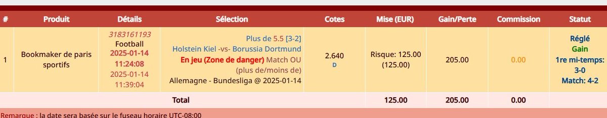 Même si le pari pré match sur Guingamp n'est pas passé, j'ai fait une magnifique soirée LIVE.

Le genre de paris que je partagerais dans le canal Discord👌