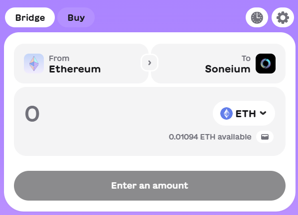 After this is complete you need to do some mainnet transactions.

First lets bridge some #eth to soneium using their official bridge.🌉

superbridge.app/soneium