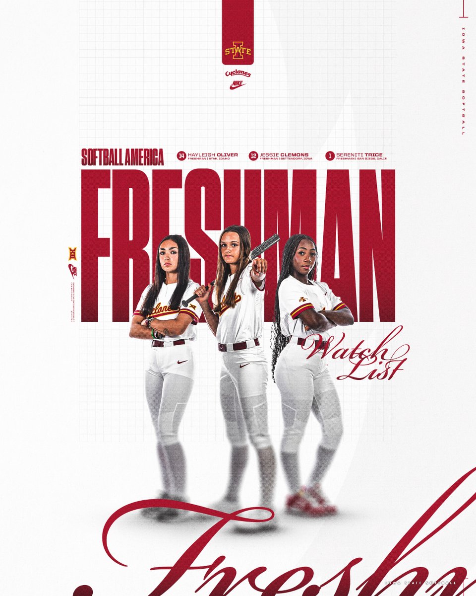 Not one, but 3⃣ Cyclones found themselves on <a href="/SoftbalAmerica/">Softball America</a>'s Freshman Watch List!

🌪️🥎🌪️