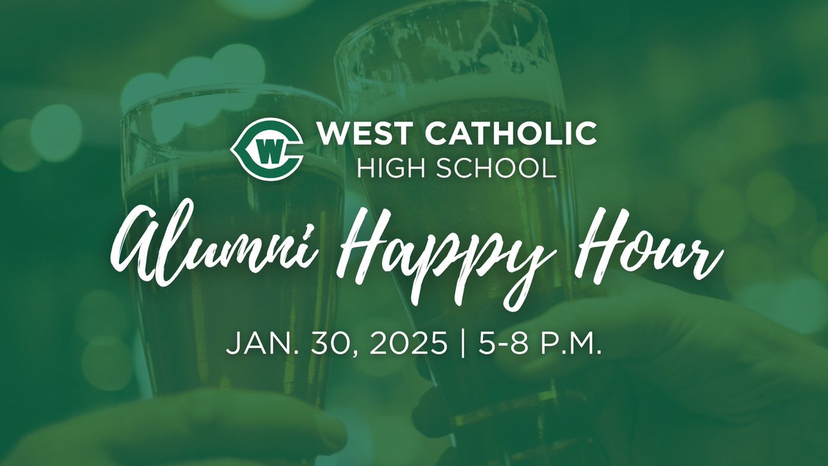 GRWestCatholic's tweet photo. Calling all WC Alumni! 📢 We invite you to join us on Jan. 30 for a special alumni social/networking event! Our WC Alumni Happy Hour will take place at the Ironwood Bar &amp; Grill (2501 Wilson Ave NW). Come raise a glass with your fellow Falcons! 💚🤍 RSVP: https://t.co/y5Cx7tOYgj https://t.co/tU25Adnf5J