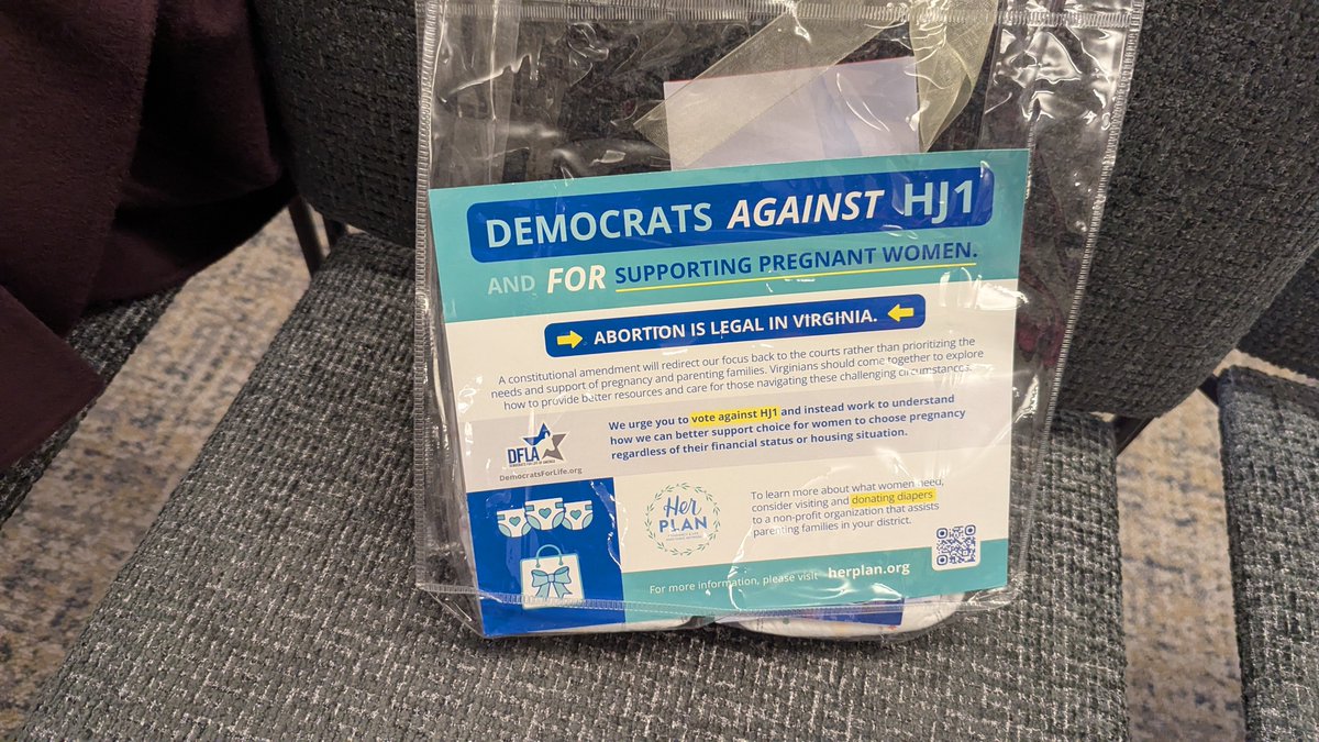 GoadGatsby's tweet photo. Democrats for Life have been giving diapers to legislators in Virginia. Kenda Sutton-El from @BirthinColor says the diapers aren't even sterile and can't be used. https://t.co/oCmqlGcnst