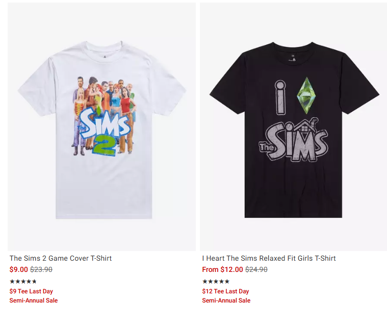 acottonsock's tweet photo. crying, screaming, throwing up!!!!! Sims 2 merch is officially available (again) in stores! this is at Hot Topic!!! https://t.co/1QowRgZRrg