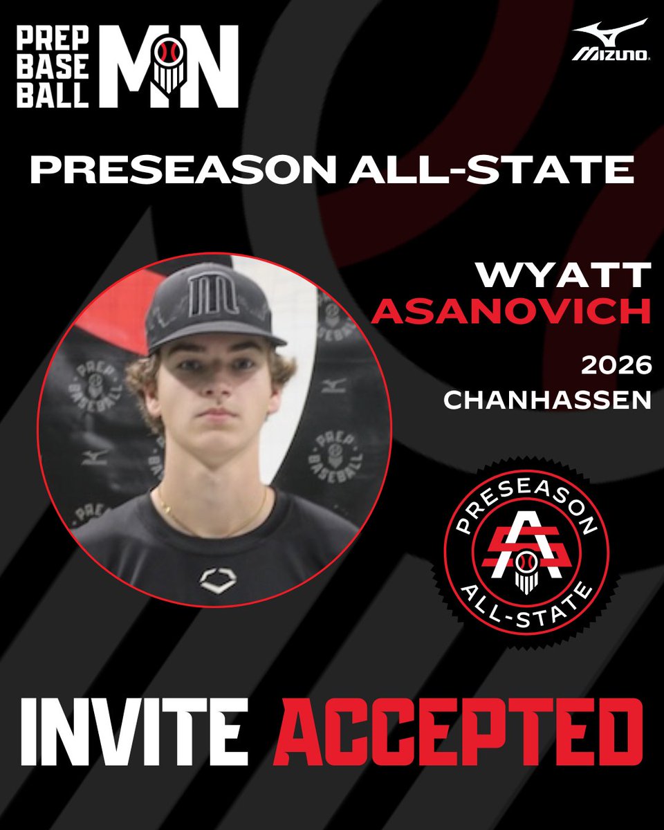 Prep Baseball Minnesota (@prepbaseballmn) on Twitter photo 𝟐𝟎𝟐𝟓 𝐏𝐑𝐄𝐒𝐄𝐀𝐒𝐎𝐍 𝐀𝐋𝐋-𝐒𝐓𝐀𝐓𝐄
𝘐𝘯𝘷𝘪𝘵𝘦𝘥 𝘈𝘤𝘤𝘦𝘱𝘵𝘦𝘥 ✅
Wyatt Asanovich | <a href="/WAsanovich/">Wyatt Asanovich</a>
⚾ 3B/1B
🎓 2026
📚 <a href="/ChanStormBase/">Storm Baseball</a>
#MNPAS2025
👤 loom.ly/10zhdb4 𝟐𝟎𝟐𝟓 𝐏𝐑𝐄𝐒𝐄𝐀𝐒𝐎𝐍 𝐀𝐋𝐋-𝐒𝐓𝐀𝐓𝐄
𝘐𝘯𝘷𝘪𝘵𝘦𝘥 𝘈𝘤𝘤𝘦𝘱𝘵𝘦𝘥 ✅
Wyatt Asanovich | <a href="/WAsanovich/">Wyatt Asanovich</a>
⚾ 3B/1B
🎓 2026
📚 <a href="/ChanStormBase/">Storm Baseball</a>
#MNPAS2025
👤 loom.ly/10zhdb4