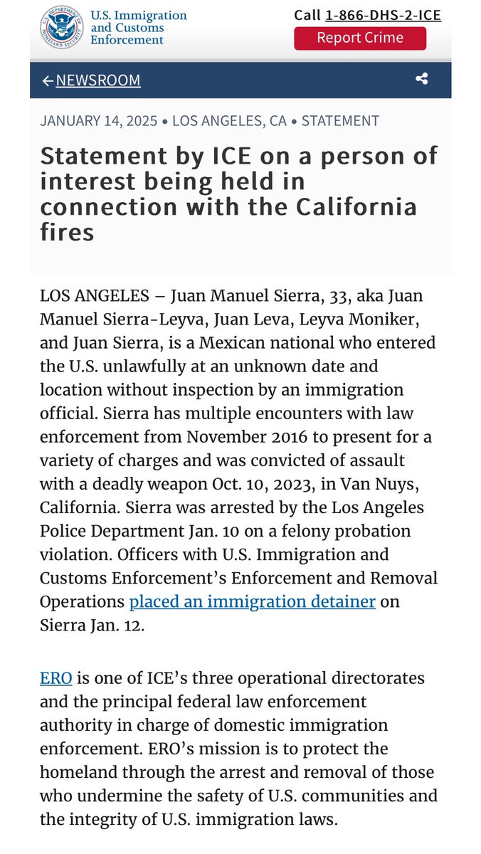 carldemaio's tweet photo. BREAKING - An L.A. fire arson suspect Juan Manuel Sierra is not only here illegally, but has been in trouble with CA law enforcement 17 times in the last 8 years! From robbery to vandalism to assault with a deadly weapon! 

ICE says they asked CA officials to honor their deportation requests, but they refused citing CA's Sanctuary State law! 

Repeal Sanctuary State NOW!!