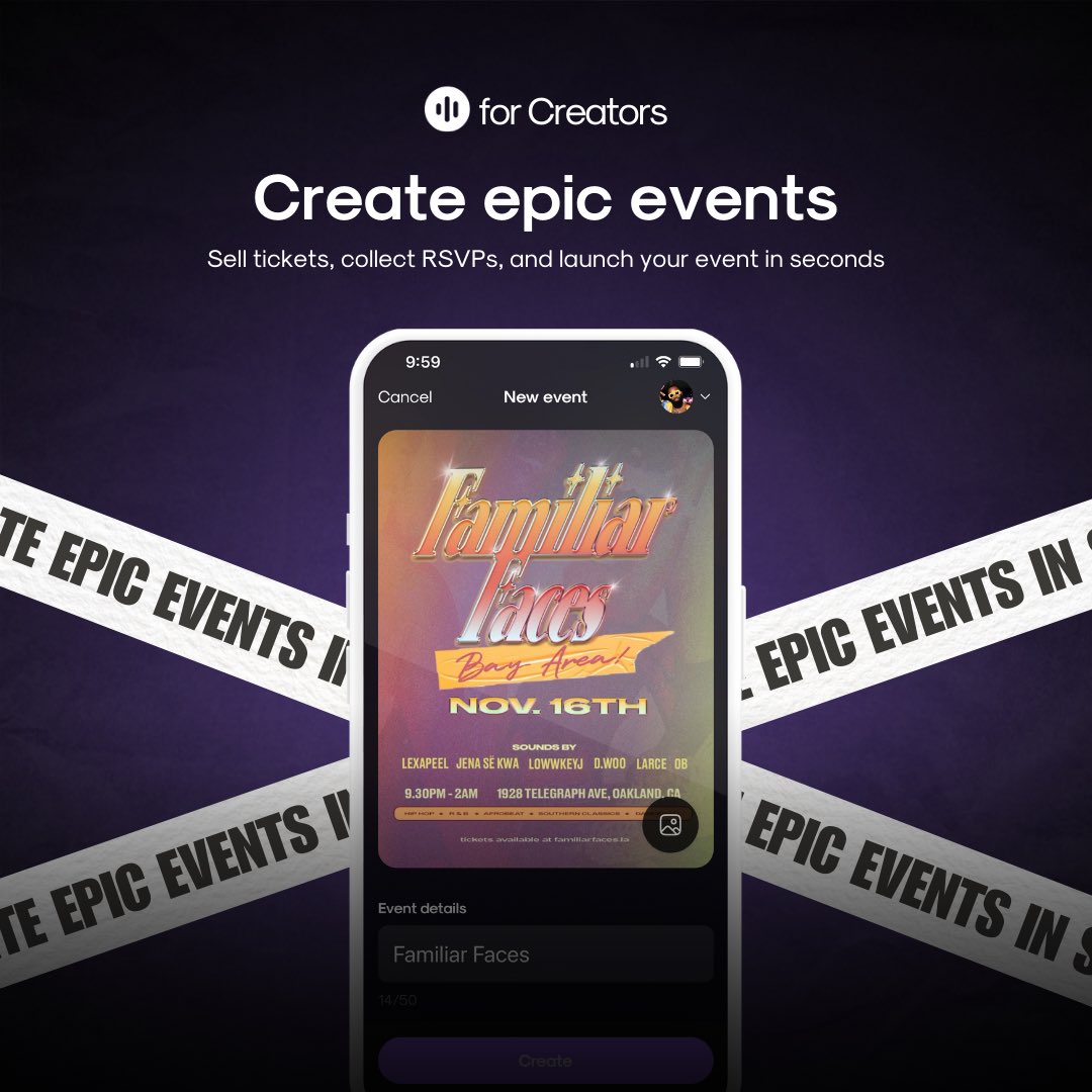 joinbeatmatch's tweet photo. Introducing Beatmatch for Creators, the easiest way for event creators to host events, build communities, and earn a living! You can now sell tickets, collect RSVPs, and get instant access to your money from your events. Try launching your next event or community today and let us know what you think below!

#tickets #eventorganizer #creator