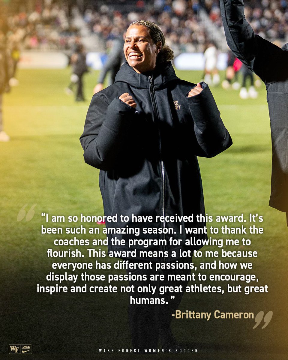 Wake Women's Soccer (@wakewsoccer) on Twitter photo Congratulations to our very own <a href="/brittanytcam/">brittany T cameron</a> on winning Assistant Coach of the Year at the 2025 Black Soccer Legends Awards. Well deserved 👏 Congratulations to our very own <a href="/brittanytcam/">brittany T cameron</a> on winning Assistant Coach of the Year at the 2025 Black Soccer Legends Awards. Well deserved 👏