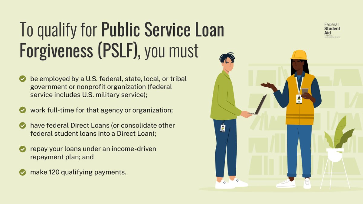 U.S. Department of Education (@usedgov) on Twitter photo If you work as a:
🧑🏫 Teacher
🧑🚒 First responder
🧑⚖️ Government employee
You can qualify for Public Service Loan Forgiveness!
Use <a href="/FAFSA/">Federal Student Aid</a>'s #PSLF Help Tool to apply: studentaid.gov/pslf If you work as a:
🧑🏫 Teacher
🧑🚒 First responder
🧑⚖️ Government employee
You can qualify for Public Service Loan Forgiveness!
Use <a href="/FAFSA/">Federal Student Aid</a>'s #PSLF Help Tool to apply: studentaid.gov/pslf