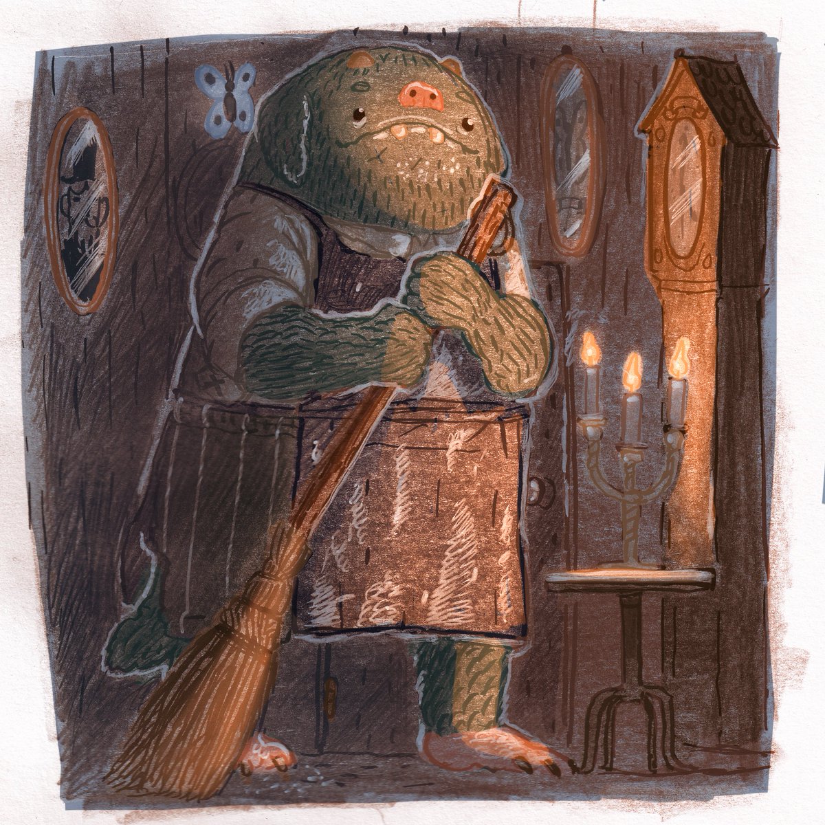 A household lubber fiend commissioned from <a href="/RossySculpts/">Rossy Does Drawings-Commissions Open</a>