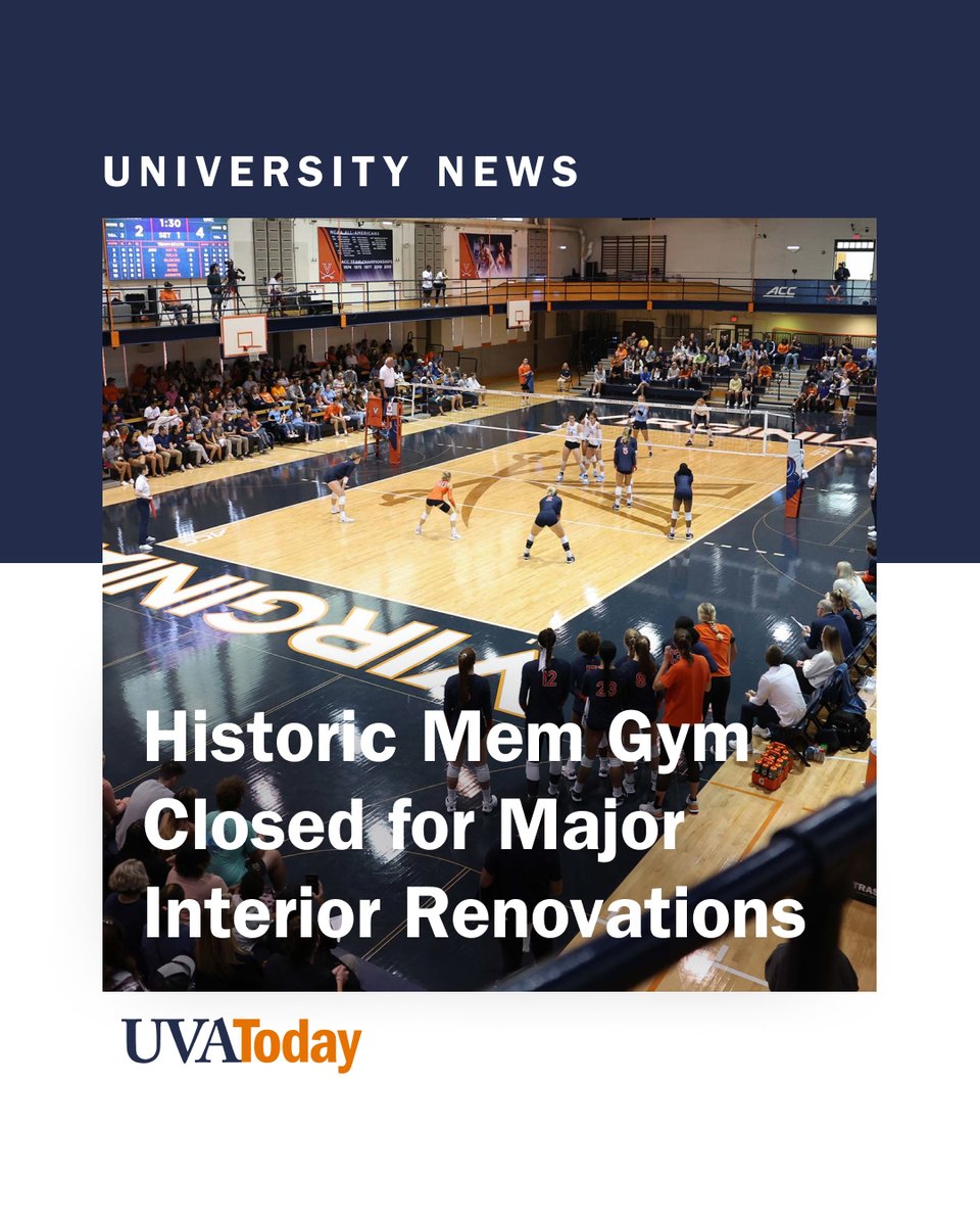 A major interior renovation of the century-old Memorial Gymnasium will close the historic structure until the fall of 2026. uvatoday.me/4jekaTQ