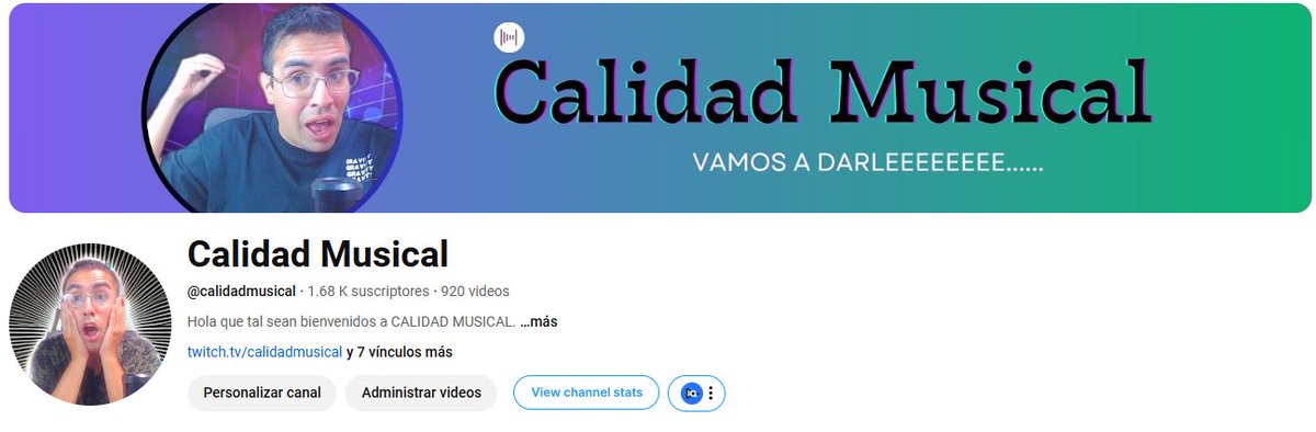 calidadmusicaal's tweet photo. \( ͡◉ ͜ʖ ͡◉)/ El banner del canal que nos vino acompañando desde su creación se ha cambiado

#youtuber #youtube #calidadmusical #music #musica #viral #meme #like #follow #x #twitter https://t.co/MI26pg5ETq