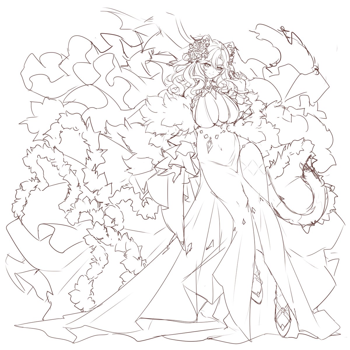 atea1007's tweet image. 下書き
#原神  #GenshinImpac  #シロネン