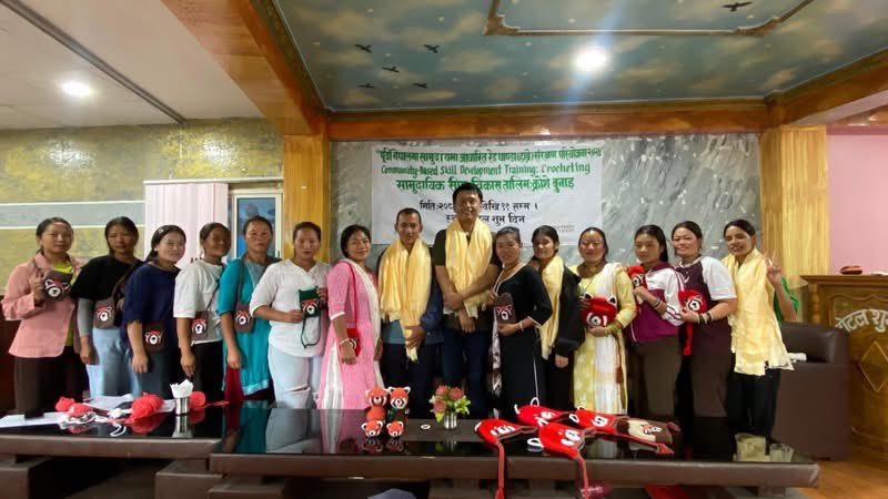 The support of our members and monthly donors -- we proudly call "Panda Guardians" -- allowed us to provide skill development training on crocheting to ten women in Khotang District, Nepal, in July 2024! 🙏

The 5-day training was held in Khotang's Diktel Bazaar and led by