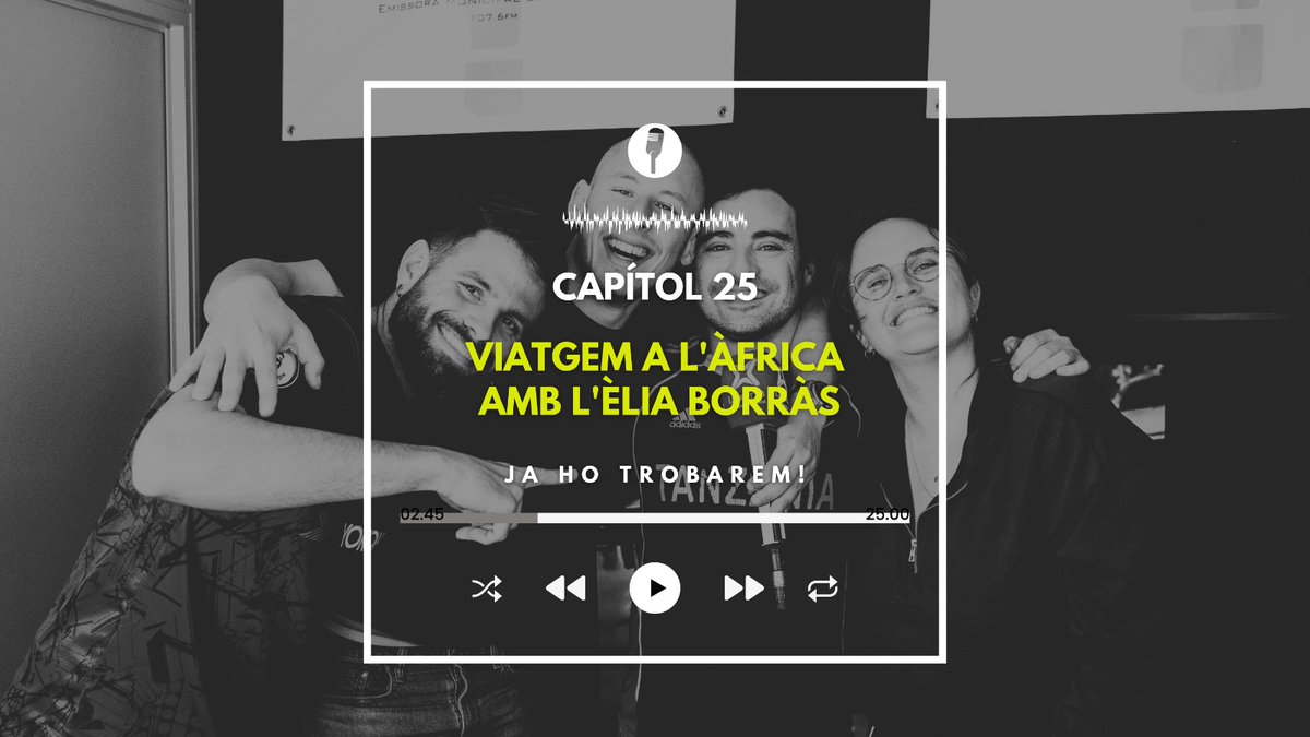 ja1trobarem's tweet photo. Ja ho trobarem #25 - Viatgem a l'Àfrica amb l'@eliaborras

⚡ El binari nan / En Marc arrenca amb una bateria ràpida de preguntes binàries per escalfar motors.

📝 Qui és l'Èlia Borràs? Fer de periodista freelance a l'Àfrica. https://t.co/BkKKnSwTww