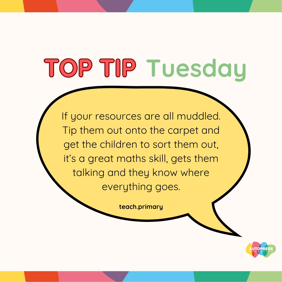Children love helping. Encourage them to help with sorting resources 😊

What are your top teaching tips? We would love to hear.