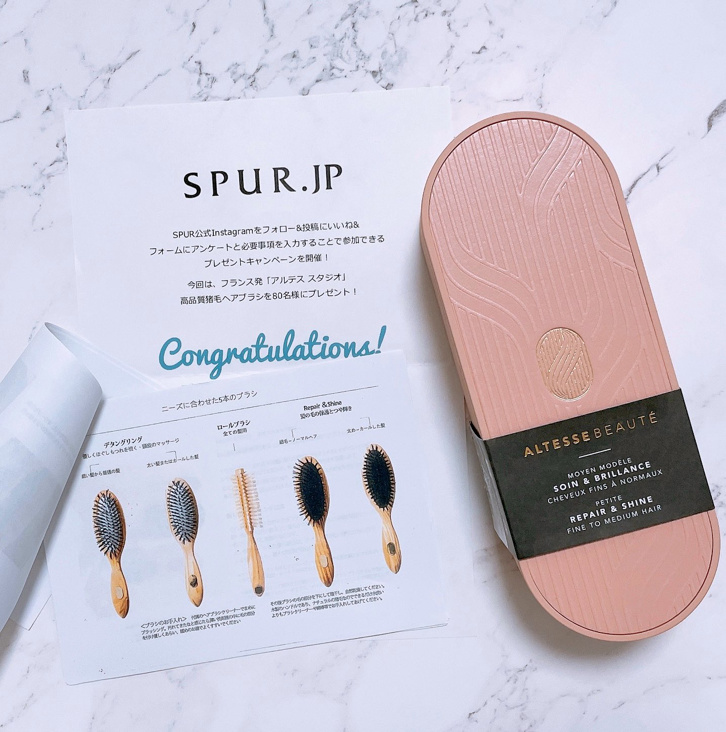 定番人気，新作 Altesse Studio/アルテスステューディオ 猪毛ヘアブラシ