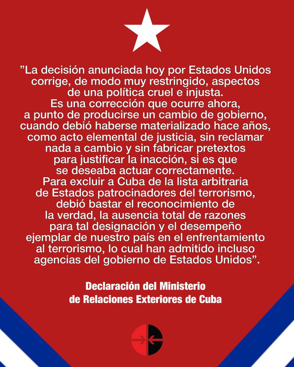🇨🇺Declaraciones del MINREX